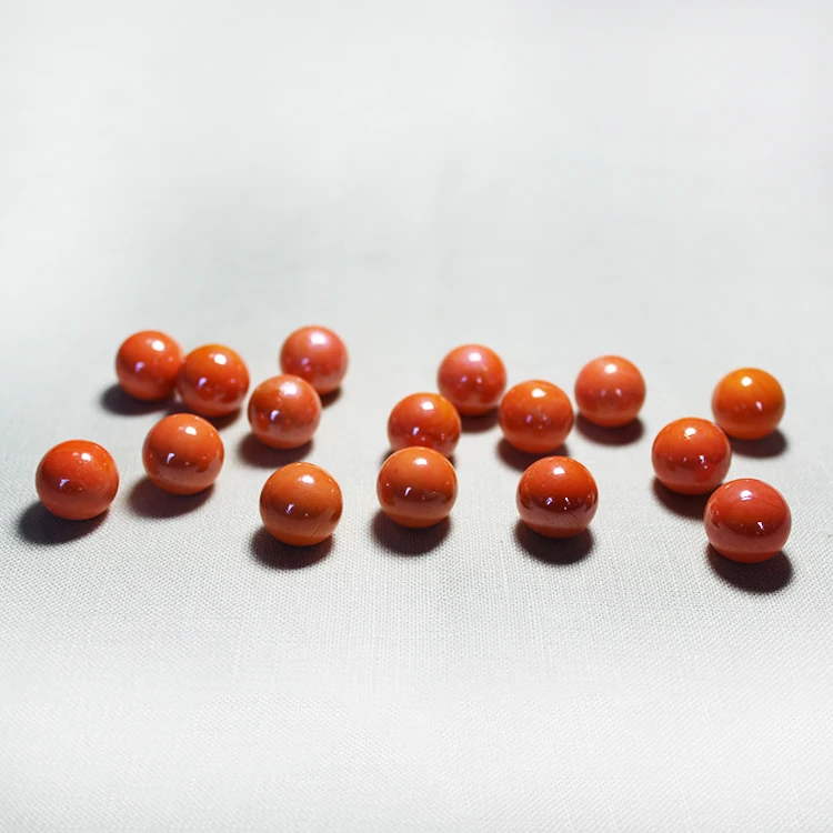 
16mm cheap orange colour marble stone with netbag 
