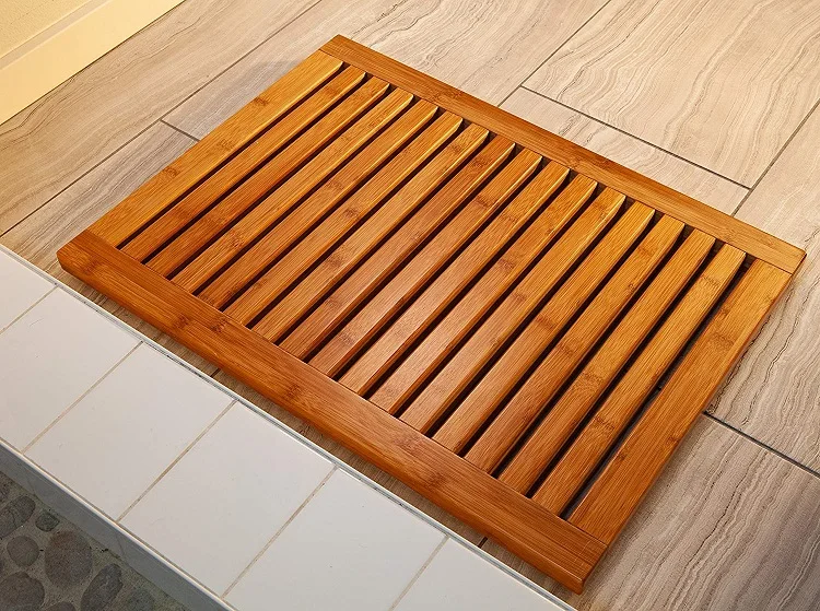 Curved Tub Teak Wood Non Slip Hotel Shower Bamboo Bath Mat Set Buy