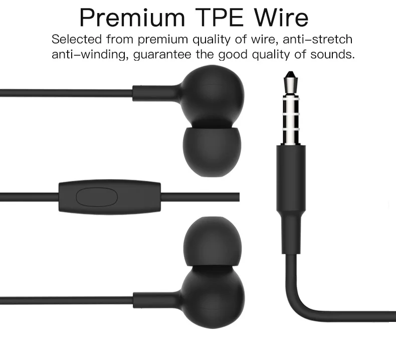 Fashionable Small Handsfree In Ear Headset 3.5Mm Wired Hifi Stereo Earphone With Mic