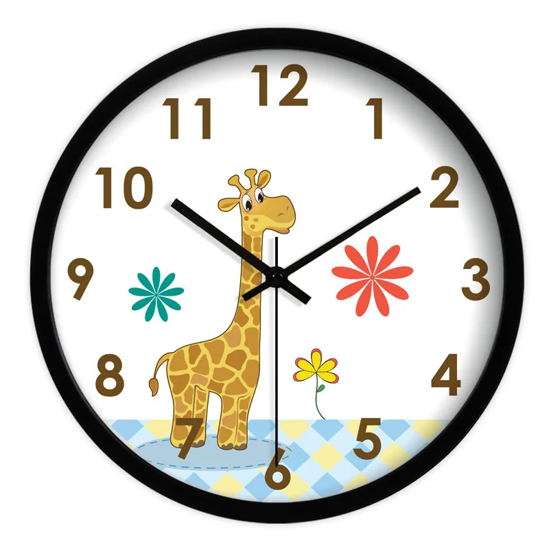 12 Inch Round Wall Clock Kids Cartoon Design Clocks Buy 