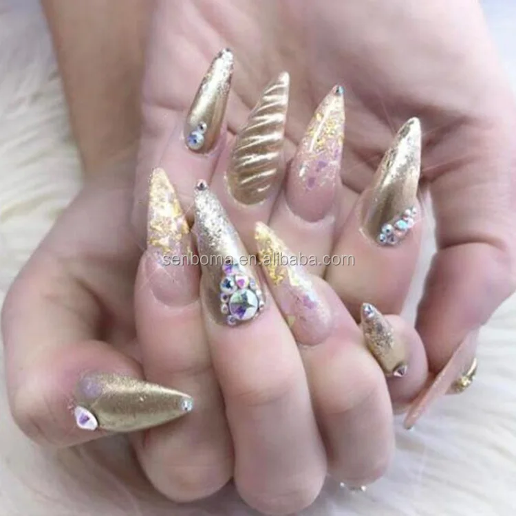 Senboma Einhorn Stiletto Falsche Nagel Kunstliche Mit Einzigartige Design Buy False Nails False Nails Stiletto False Nails Artificial Product On Alibaba Com