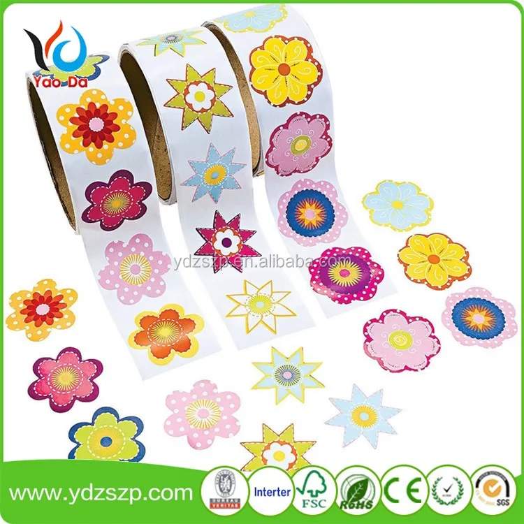 Custom Printing Labels Furniture Flower Decals Stickers For Kids