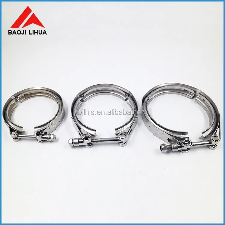 3.0inch titanium v band clamp Flange set with two titanium gr2 flange and one pcs ss 304 pipe clamp