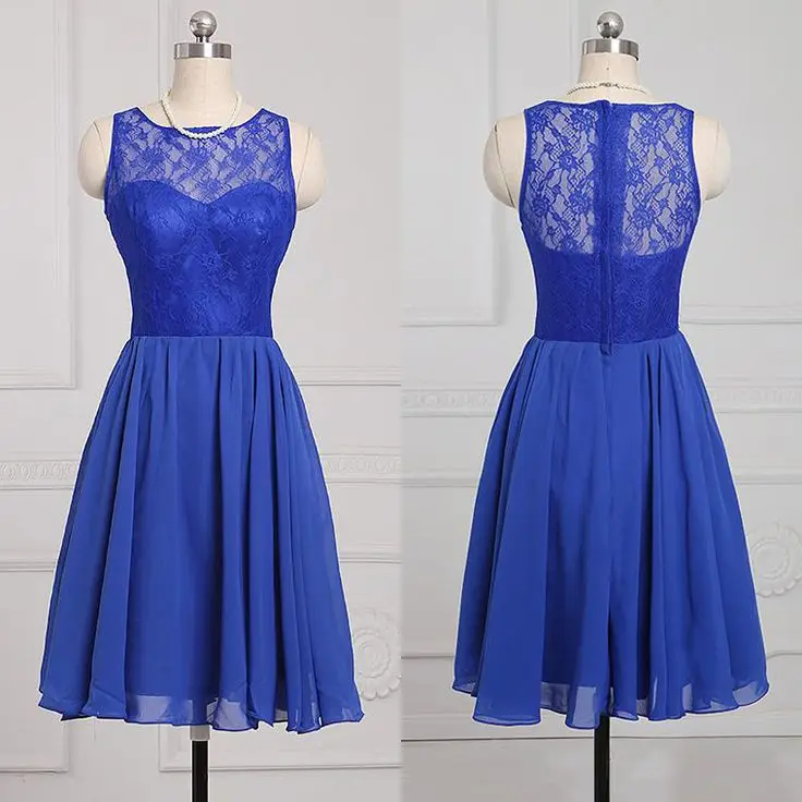 Popular Royal Blue Bridesmaid Dress Sleeveless Chiffon Bridesmaid Dress