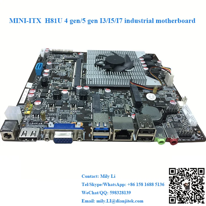 Intel H81u Mini Itx Motherboard Dc_12v Input Supporting Sodimm Ddr3