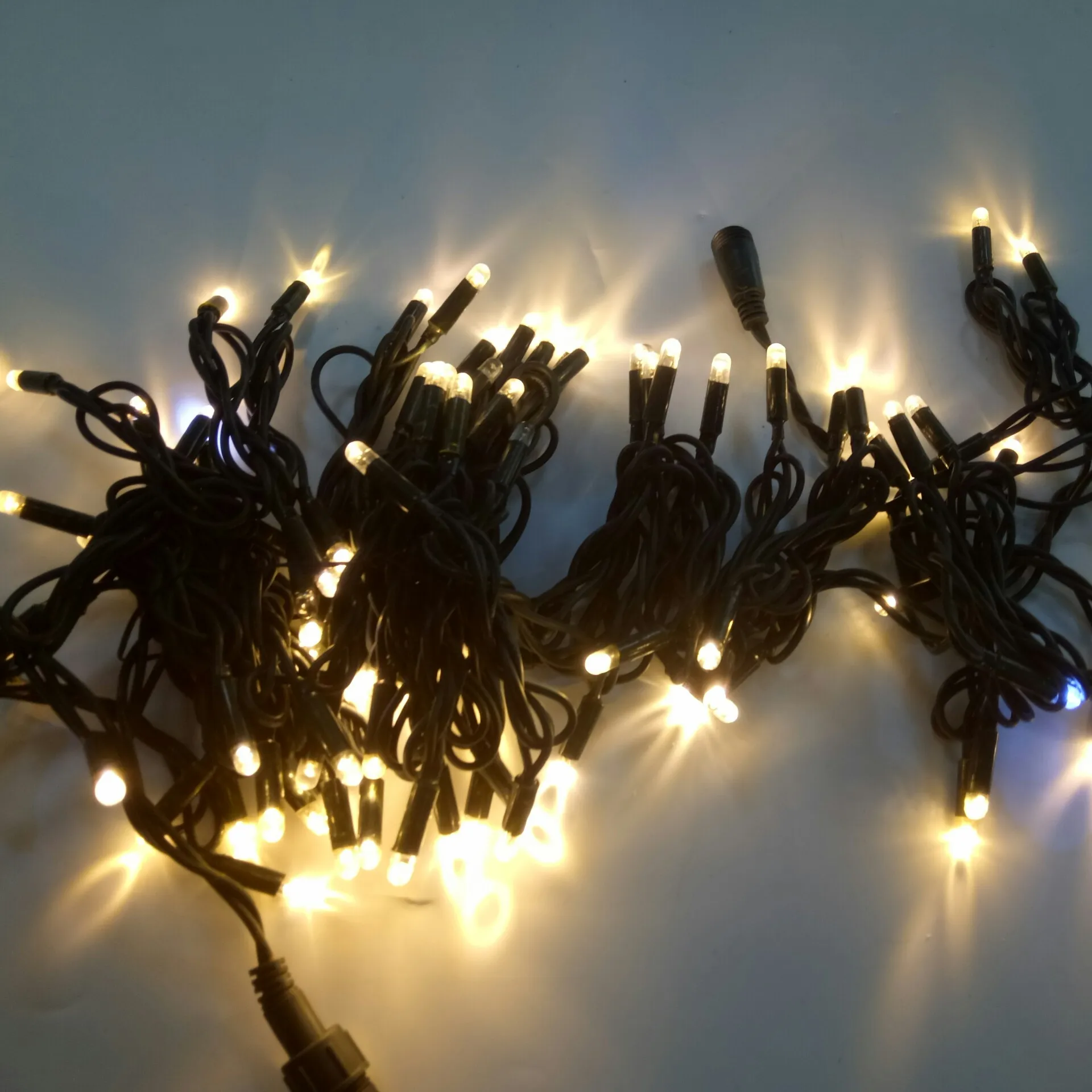 10m Connectable white rubber cable christmas ice lights chain IP65 Flashing warm white led string light