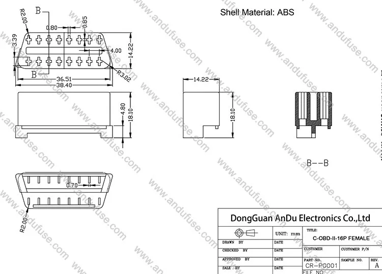 Obd Connector Obd2 Diagnostic Male Plug Andu Factory Direct Sale - Buy ...