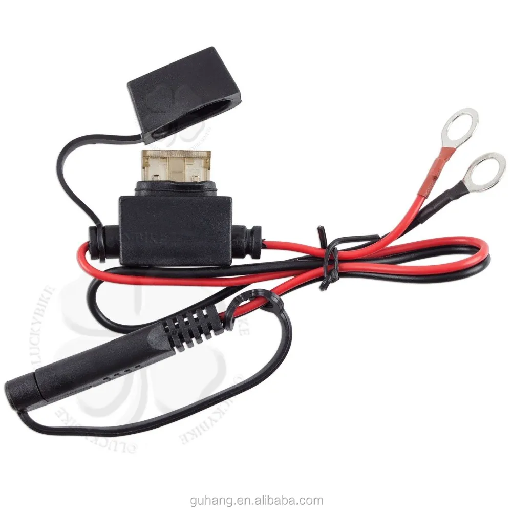 Motorcycle battery terminal ring connector harness 12v charger Y adapter cabl XL 