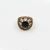 Hollow Design Ring,Vintage Fashion Colorful Rhinestone Gold Wedding Ring