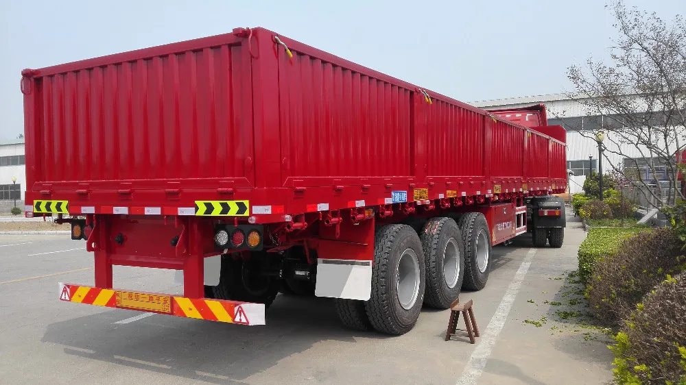 3 axle side wall semi trailer cargo transport semi trailer 12.5*2.5*2.5m