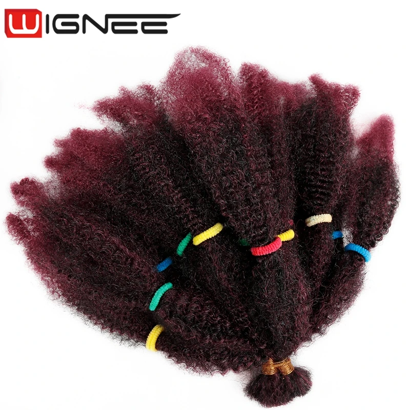 Synthetic Marley Braids Afro Kinky Curly Bulk Hair Black 30 33