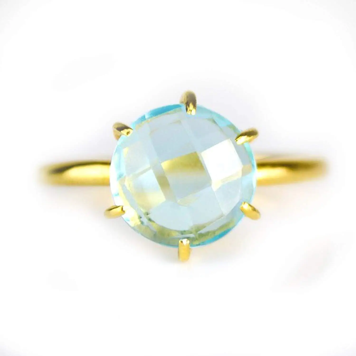 Nathis Oval Aqua Chalcedony And Blue Quartz Ring