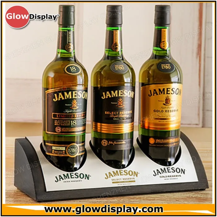 Factory Led Lighted Wooden Whiskey Bottle Display Case Buy Jameson