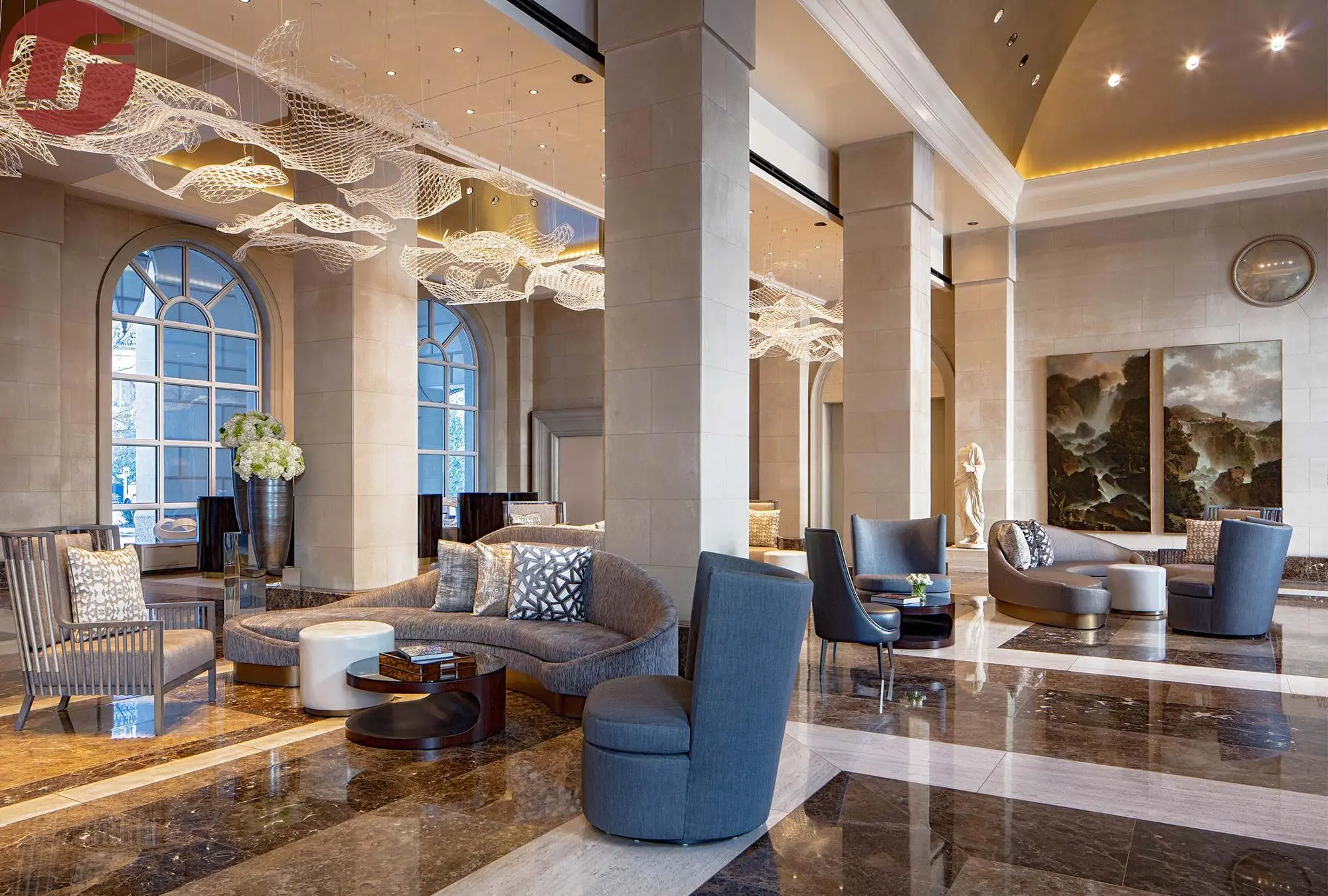 豪华酒店家具出售定制大堂家具