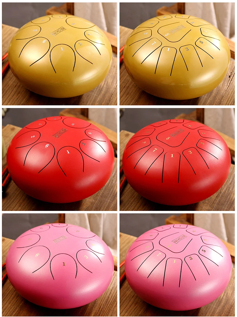 Raysen Steel Tongue Drum 12'' 8/11 Tone Free Logo Oem + Gift Packs