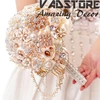 DIY crystal bouquet wedding bridal crystal pearl bouquet high luxury wedding bouquet.
