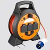 Manufacturer Base Mains Roller Reel 240V Electric Hook-Up Lead with 2 USB Ports & LED Light