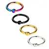 Top selling simple design ball closure ring free sample body piercing jewelry with different colors