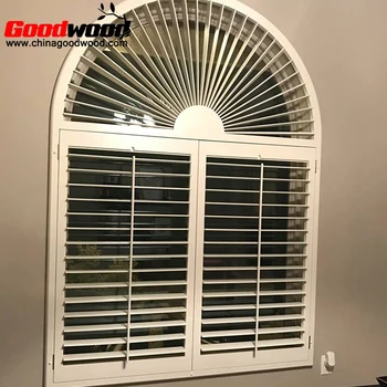 Decorative Poly Interior Window Shutter With Lovered Arched Top Buy Arch Poly Plantation Shutter Operable Poly Louvered Shutter Vinyl Jalousie
