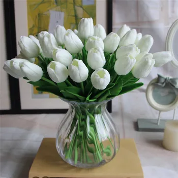 Free Shipping Pu Mini Tulip Flower Real Touch Wedding Bouquet Free Shipping Pu Mini Tulip Flower Real Touch Wedding Bouquet Artificial Silk Flowers For Home