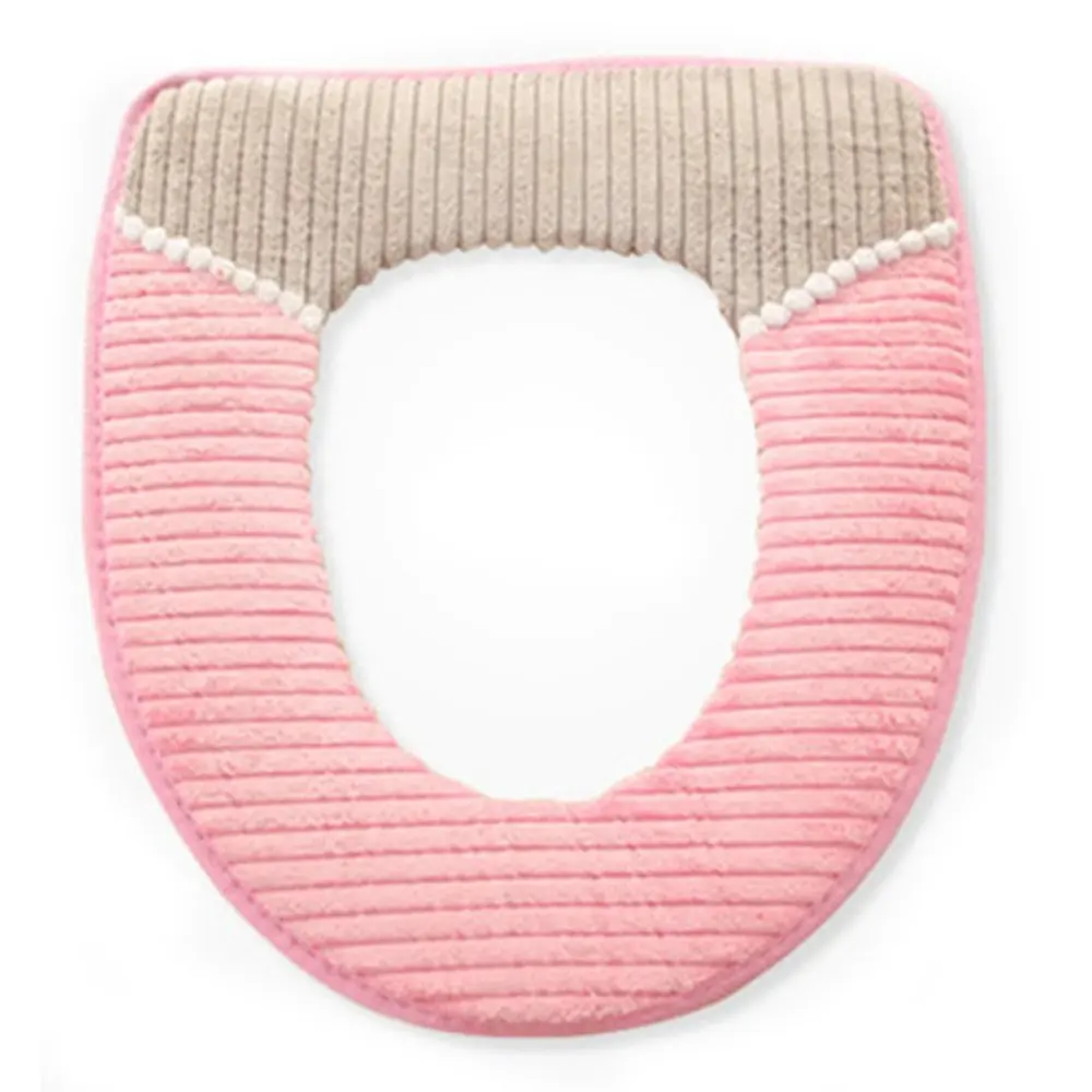 Everyfit Toilet Pad Seat Covers Corduroy Toilet Mat Winter Soft Pad Toilet Seat Cover Clean Washable Seat Cushions Bathroom Warmer Washable Cloth