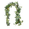 2 Pack Total 12' Long Artificial Silver Dollar Eucalyptus Leaves Garland Holiday Greenery Garlands Hanging For Outdoor Party E1
