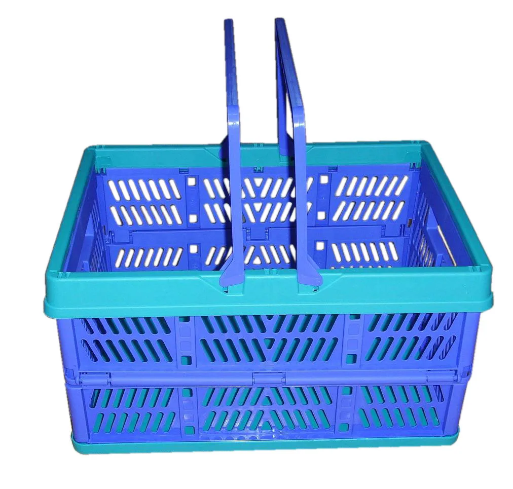 15kg Load Plastic Shopping Folding Basket With Handle Buy Shopping