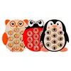 Penguin Education game sensory toy Cartoon animal shape ladybug wood memory chess for kids