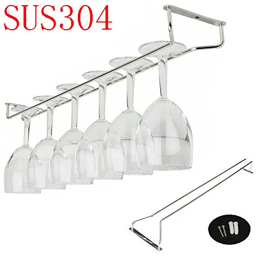 Sus304 Stainless Steel Ceiling Mounted Under Hanging Wine Glass