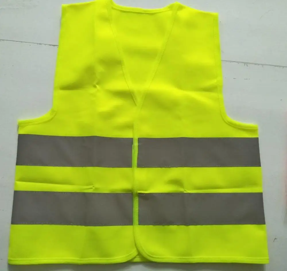 Childrens High Vis Hi Viz High Visibility Vest Kids Childs Waistcoat Yellow Safe 