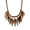 Hot Sale Latest Design Feather Tassel Statement Bead Necklace For women