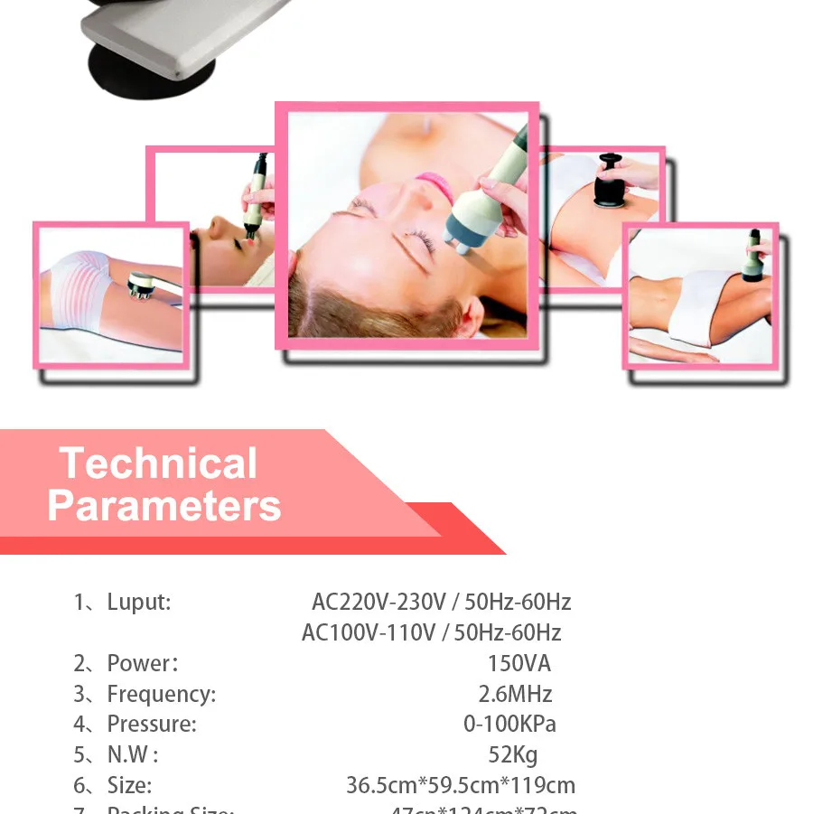 Cavitation Multipolar Radio Frequency Aesthetics Device For Home Use