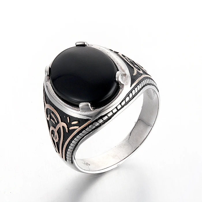 Popular Ring Design: 25 Luxury Silver Rings For Men With Black Stone