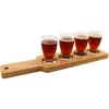 2017 news wooden shot glass paddle pine wooden glass cup paddle serving tray custom Shot Glass cup Wood Serving Paddle