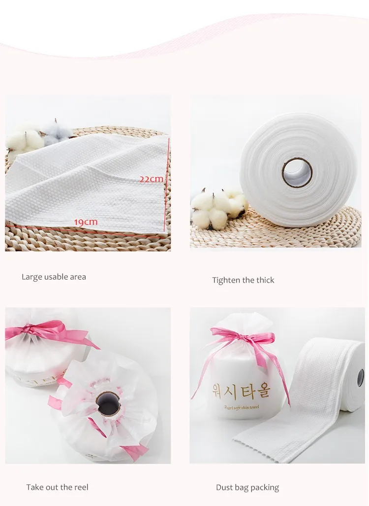 Pure Cotton Disposable Towels With Nonwoven Towel Roll Chemical Free