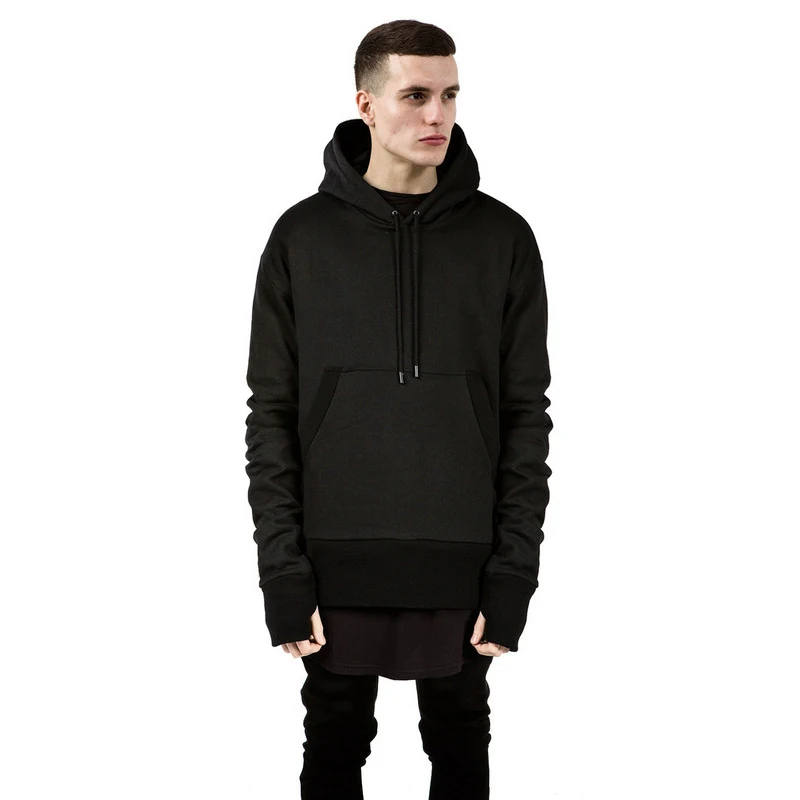 plain black pullover hoodie men's