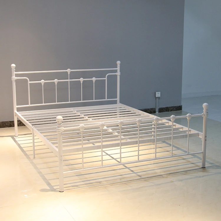 2019 Hot selling Bedroom Furniture Wrought Iron Metal Bed Queen size for Home-Hotel-Apartment-Dormitory DB-906
