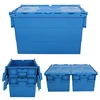 tote plastic container storage box with hinged lid