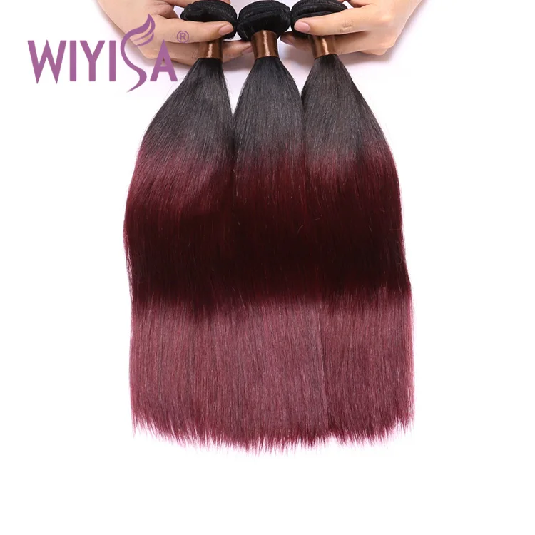 Wholesale Best Quality Malaysian Color 1b 99j Hair Weave Dark Red