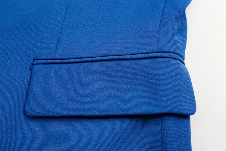 Wholesale Polyester Black Dark Blue Pants Suits Royal Blue Double-Breasted Men Suit