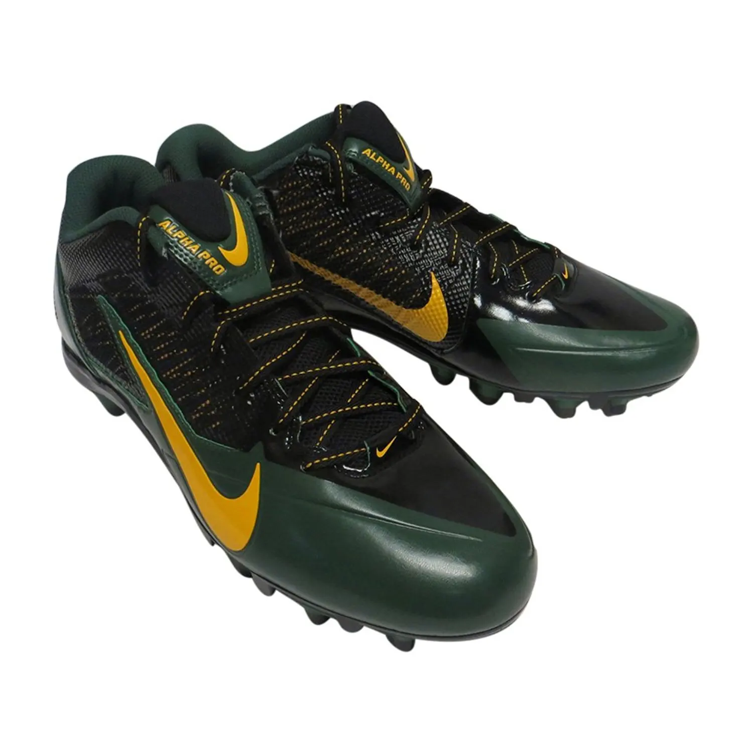 green and black football cleats