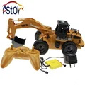 RC Excavator Alloy 6 Channel 4 Wheel Full Function Radio Control Excavator Engineer Truck Digger Loader