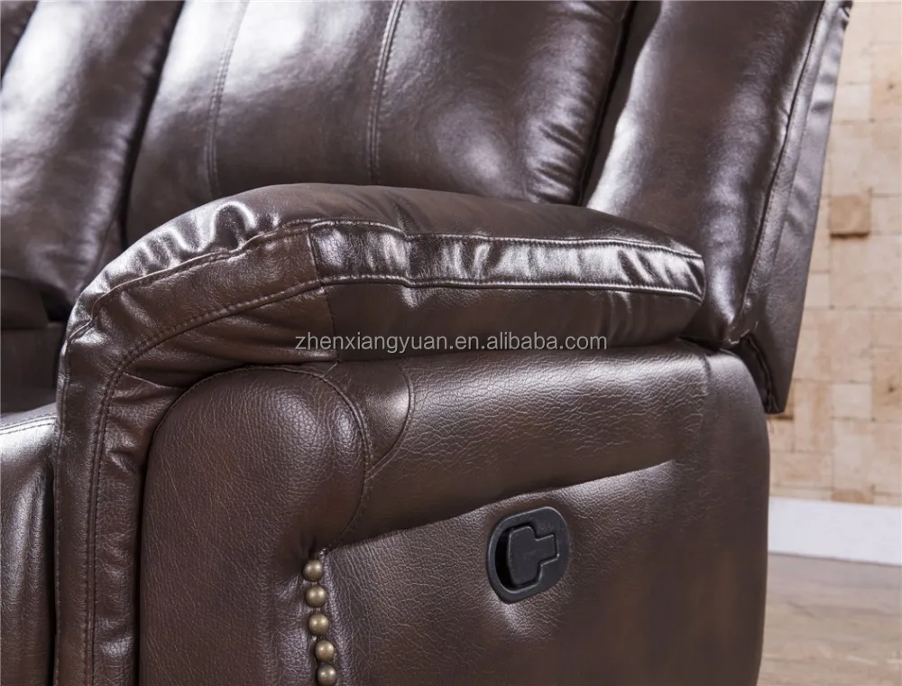 Living Room Furniture Recliner Corner Sofa Brown Air Leather Luxury