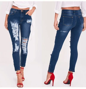 Stretch ladies sexy jeans pants ripped jeans women Stretch ladies sexy jeans pants ripped jeans women