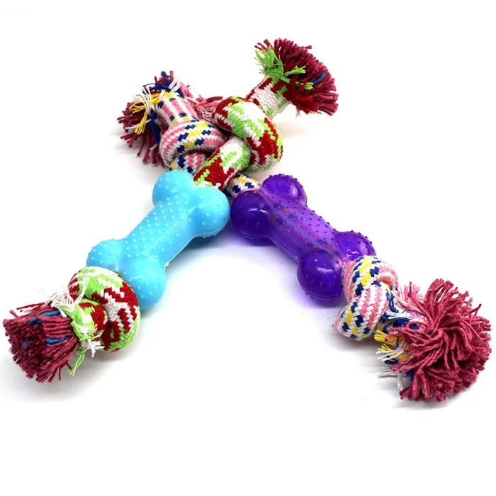 2018 New Rubber Bone Shaped Dog Chew Toy Pet Toy With Rope Buy Knot