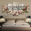 Muslim Poster Print Arabic 3d islamic calligraphy canvas Pictures art 5 Panel canvas oil painting abstract Modular Allahu Akbar