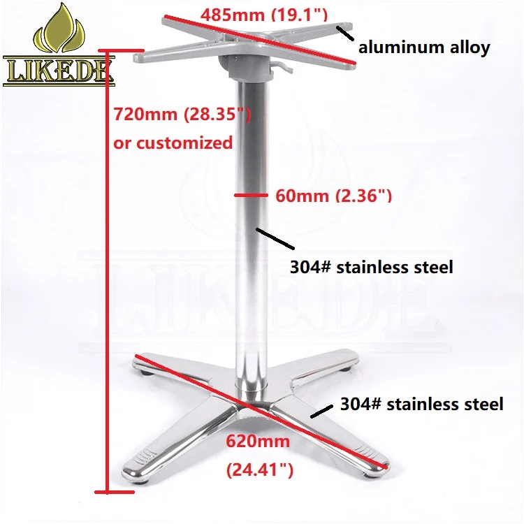 High Quality 304# Stainless Steel Folding Table Base Metal Furniture Legs for Outdoor Chairs