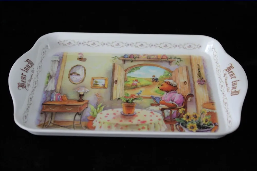 100%melamine little bear meal tray