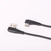 Newest 90 degree fabric braided PVC 1m 3ft double elbow USB 2.0 type C data USB charger cable