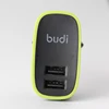 Newest technology quick charger socket head 2 USB wall charger with EU plug from budi factory
